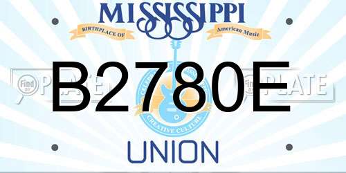 B2780E Mississippi License Plate