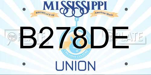 B278DE Mississippi License Plate
