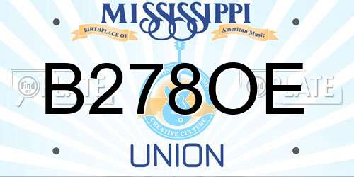 B278OE Mississippi License Plate