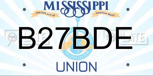 B27BDE Mississippi License Plate