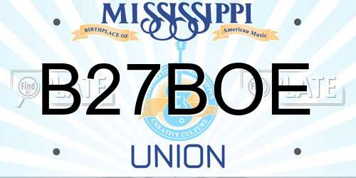 B27BOE Mississippi License Plate