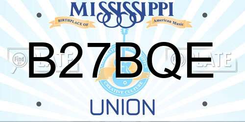 B27BQE Mississippi License Plate