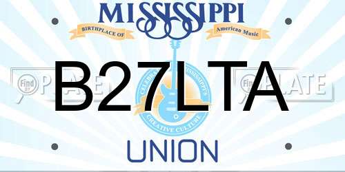 B27LTA Mississippi License Plate