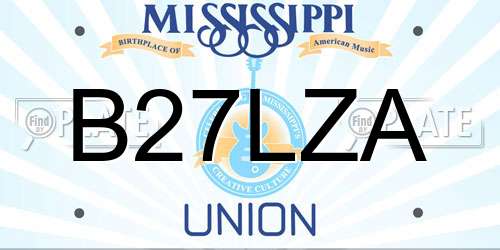 B27LZA Mississippi License Plate