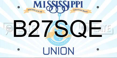 B27SQE Mississippi License Plate