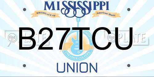 B27TCU Mississippi License Plate