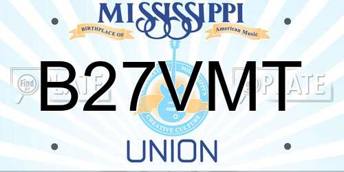 B27VMT Mississippi License Plate