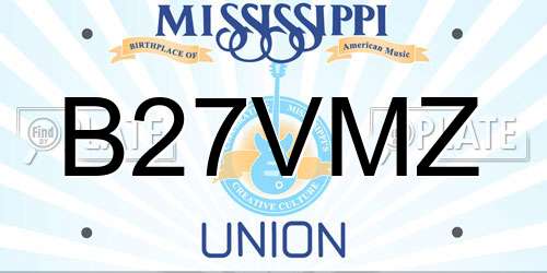 B27VMZ Mississippi License Plate