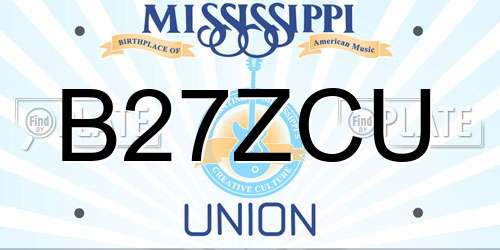 B27ZCU Mississippi License Plate