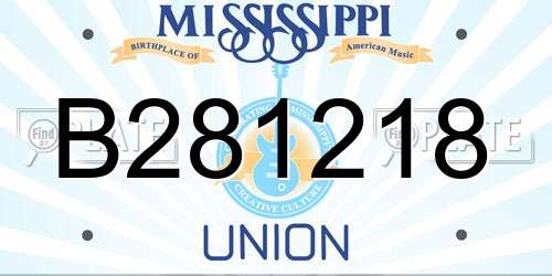 B281218 Mississippi License Plate