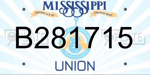 B281715 Mississippi License Plate