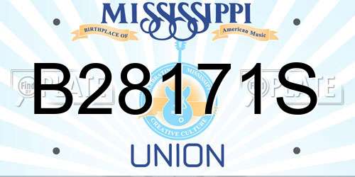 B28171S Mississippi License Plate