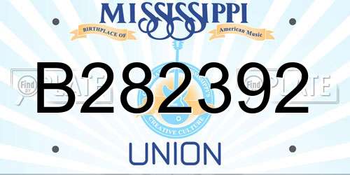 B282392 Mississippi License Plate