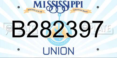 B282397 Mississippi License Plate