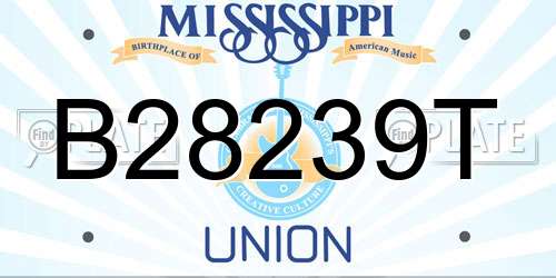 B28239T Mississippi License Plate