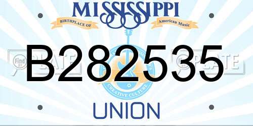 B282535 Mississippi License Plate