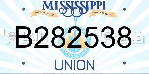 B282538 Mississippi License Plate
