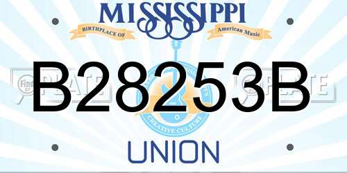 B28253B Mississippi License Plate
