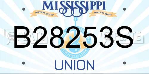 B28253S Mississippi License Plate