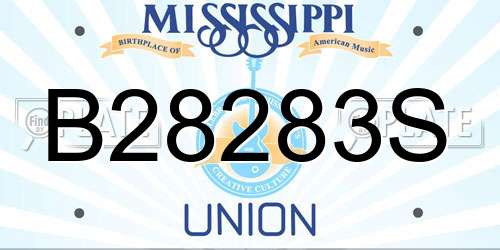 B28283S Mississippi License Plate