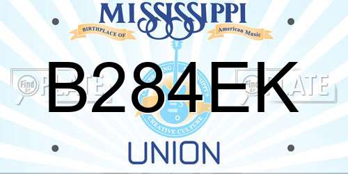 B284EK Mississippi License Plate