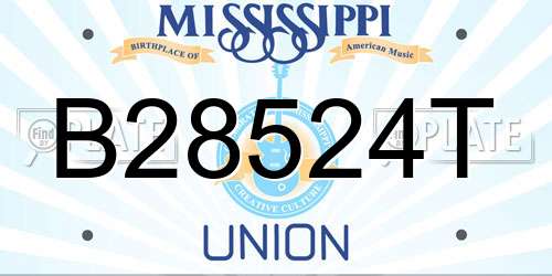 B28524T Mississippi License Plate