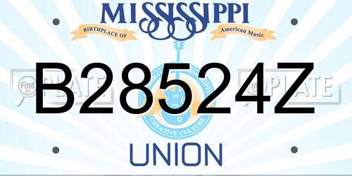 B28524Z Mississippi License Plate