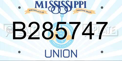 B285747 Mississippi License Plate