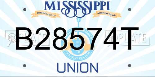 B28574T Mississippi License Plate