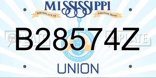B28574Z Mississippi License Plate