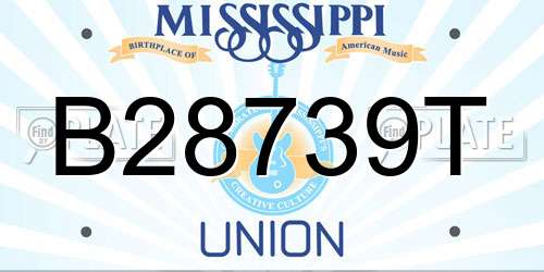 B28739T Mississippi License Plate