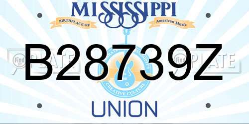 B28739Z Mississippi License Plate