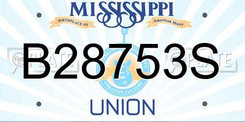 B28753S Mississippi License Plate