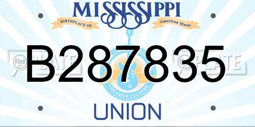 B287835 Mississippi License Plate