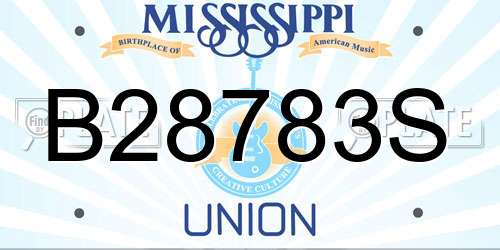 B28783S Mississippi License Plate