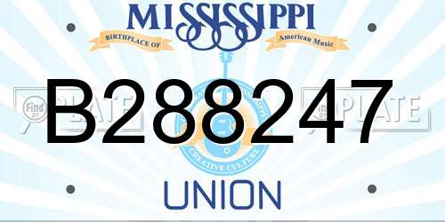 B288247 Mississippi License Plate
