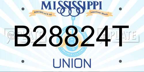 B28824T Mississippi License Plate
