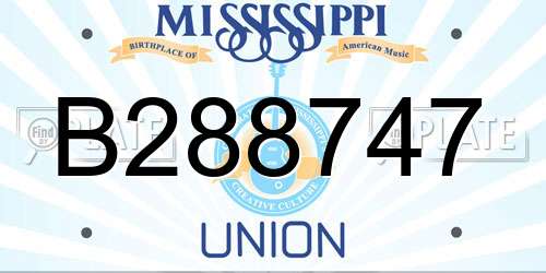 B288747 Mississippi License Plate