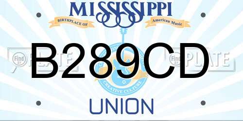 B289CD Mississippi License Plate