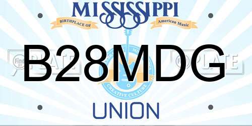 B28MDG Mississippi License Plate