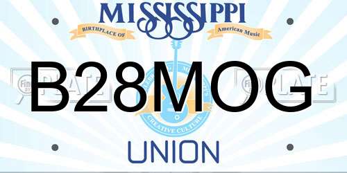 B28MOG Mississippi License Plate