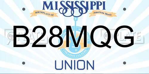 B28MQG Mississippi License Plate