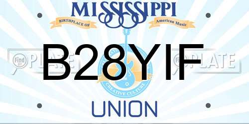 B28YIF Mississippi License Plate