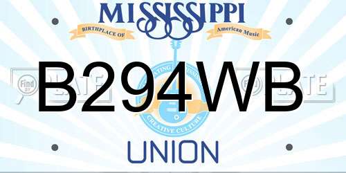 B294WB Mississippi License Plate