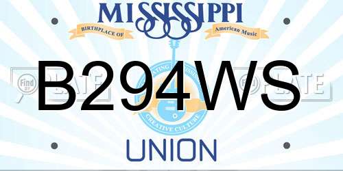 B294WS Mississippi License Plate
