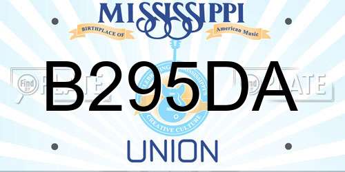 B295DA Mississippi License Plate