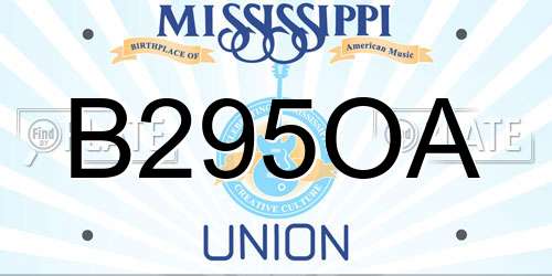 B295OA Mississippi License Plate