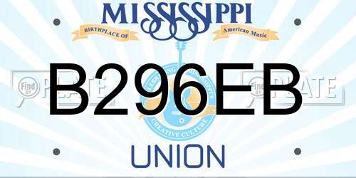 B296EB Mississippi License Plate