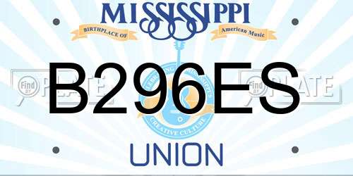 B296ES Mississippi License Plate