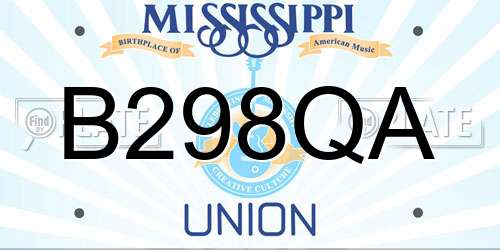 B298QA Mississippi License Plate